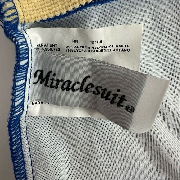 Miraclesuit Bright Blue Tankini Top size 10 - Picture 5 of 7